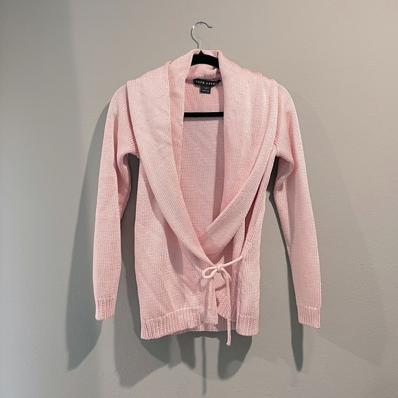 Ralph Lauren Black Label Sweaters - Ralph Lauren Black Label Pale pink silk wrap sweater small